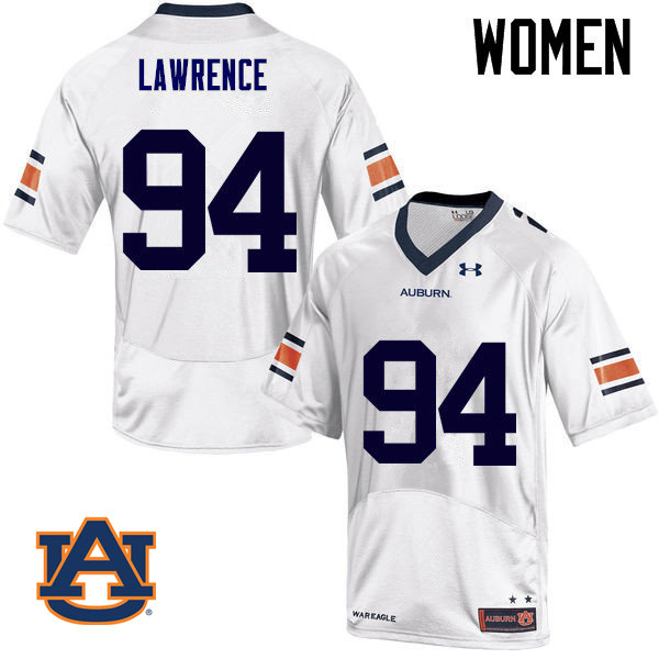 Women Auburn Tigers #94 Devaroe Lawrence College Football Jerseys Sale-White